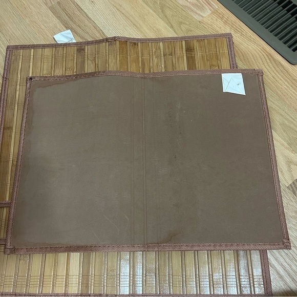Bamboo Placemats Set of 4 Tan Brown Home Kitchen Dining - Picture 4 of 5